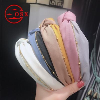 China TRENDY Fashion Sports Hairpin, Chain Two-color Knotted Headband, Woman Washing Face, Makeup, Pressing Hair Hoop for sale