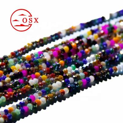 China Jewelry Makeing DIY Craft Accessories Wholesale New Products Flat Crystal Clear Spacer Beads Crystal Glass 2/3/4mm Abacus Beads Plating Color Mixed Color Round Beads for sale