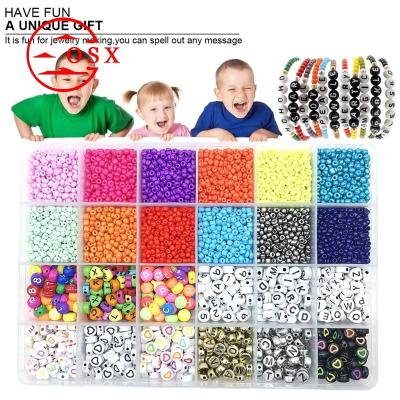 China Jewelry Makeing DIY Craft Accessories Wholesale 24 Grids China Ab Glass Seed Beads Glass Diy Diamond Painting Beads Alphabet Beads Set for Jewelry Making for sale