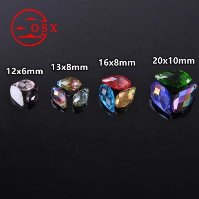 China Colorful Jewelry Beads Hot Selling Fashion Jewelry Material Teardrop Faceted Crystal Glass 6mm 8mm 10mm Top Drilled Drop cabochon Pendant Loose Beads for sale