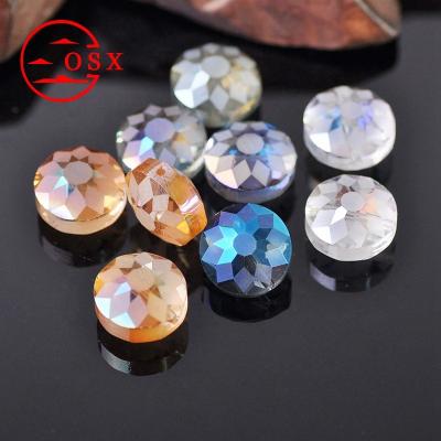 China Colorful Jewelry Beads Wholesale 14mm Rondelle Faceted Matte Crystal Glass Loose Beads cat eye bead For Jewelry Making DIY Crafts for sale