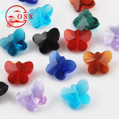 China Colorful Jewelry Beads Wholesale High Quality 10x8 mm Diy Jewelry Butterfly Shape Glass Crystal Loose Beads Making Necklace Bracelet Head Rope Material for sale