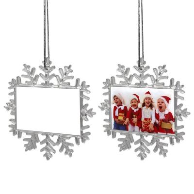 China Crystal Clear Diamond Sublimation Dye Sublimation Heat Press Snowflake Christmas Tree Ornament Aluminum Home Deco for sale