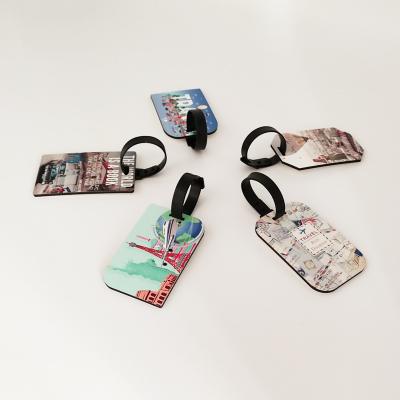 China DYE Sublimation Heat Press Travel Suitcase Accessories Hoxgon Blank Wooden Luggage Tag for sale