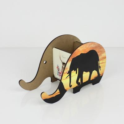 China DYE Sublimation Heat Press MDF Elephant Pencil Holder Desktop Organizer Phone Stand Holder for sale