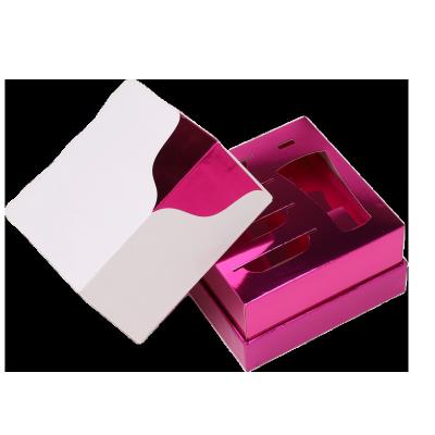 China Handmade Custom Logo Printed High Quality Pink White Paper Lid And Lovely Base Boxes For Cosmetics And Perfume for sale