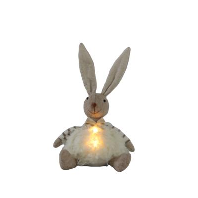 China Modern Children's New Arrivals Good Quality Easter Plush Toy Stuffed Bunny Easter Decoration LED Lighting for sale