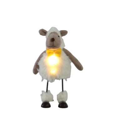 China Modern Professional Soft Manufacture Febric Soft Plush Sheep Cheap Easter Decoration LED Lighting for sale