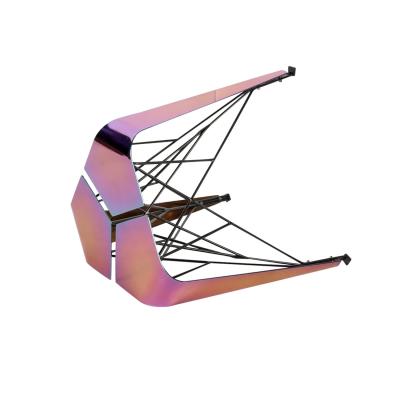 China Modern Unique Stool Cafe Bar Home Portable Dining Chair Stool Stainless Steel Colorful Stool for sale