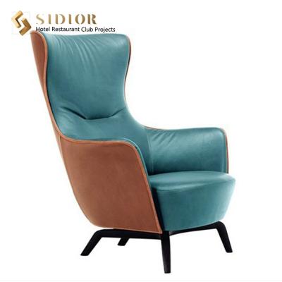 China Modern Style Comfortable Living Room Chairs Leather Pu Armchair 86cm Length for sale