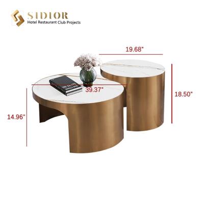 Chine ODM d'OEM moderne adapté aux besoins du client de diamètre de la table basse de marbre blanche ronde 50cm à vendre