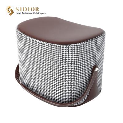 China 45cm Solid Wood Frame Foot Rest Stool Upholstered Stool Ottoman With Storage for sale