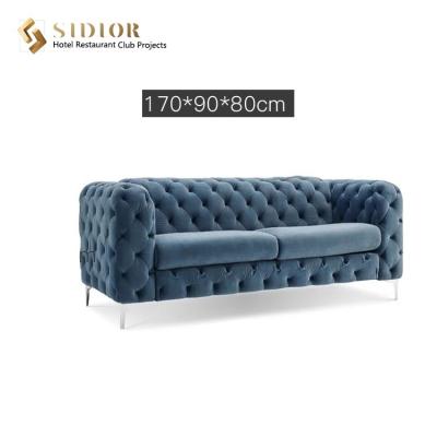 China Sitzer-Gewebe-Chesterfield-Sofa 1.7M Length des Wohnzimmer-2 Soem-ODM zu verkaufen