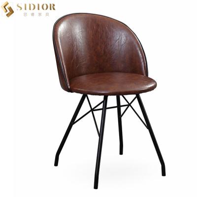 China ODM OEM PU Faux Leather Dining Chairs With Comfortable Backrest for sale