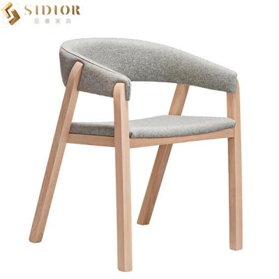 China Noordse ultra Moderne het Dineren Stoelen Stevige Hout Beklede Stoel 75cm Hoogte Te koop