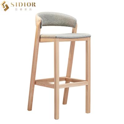 China SGS Commercial Small Custom Luxury Solid Wood Bar Stools With Backs for sale