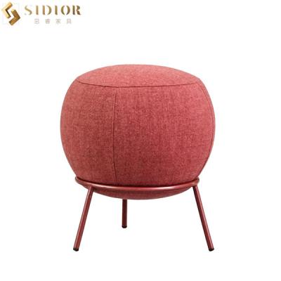 China Italian Style Foot Rest Stool Living Room Round Ottoman Stool 42cm Length for sale