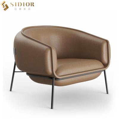 China Single Nordic Modern Leisure Chair PU Leather 96cm Length For Living Room for sale