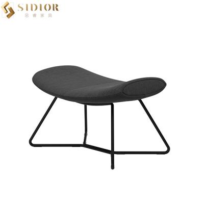 Chine Tabouret noir de luxe moderne de tissu de H41cm tapissé avec des jambes en métal à vendre