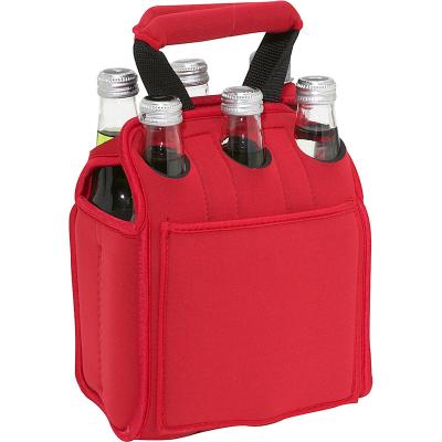 China 6 Packs Six Pack Insulated Custom Beer Water Box Neoprene Cooler Tote Bags for sale