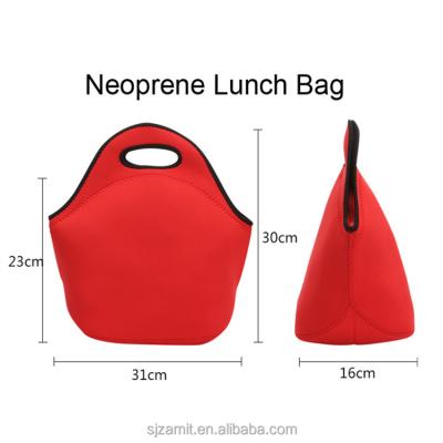 China Waterproof Insulated Neoprene Lunch Bag Men Women Kids Solid Color Box Neoprene Lunch Bag for sale