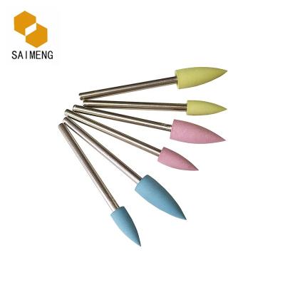 China Finger Nail Beauty Saimeng Silicon Nail Drill Bit Rubber Tree Shape Polishing Desktop for sale