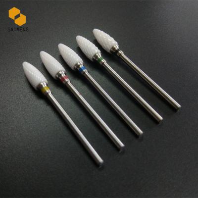 China White Burs Carbide Nail Zirconia Ceramic Dental Nail Bits for sale