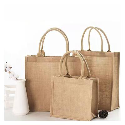 China 100% Eco-friendly Wholesale Jute Shopping Bags, Custom Jute Foldable Sack Packaging, Jute Tote Bag for sale