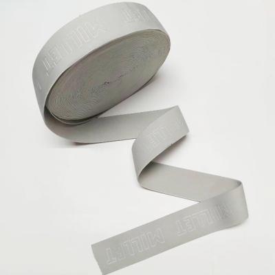 China Manufacturer Good Quality Jacquard Spandex 40mm Elastic Durable Gray Elastic Band For Gym for sale