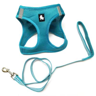 China Custom High Quality Factory Direct Product Polyester Spandex Material Pet Harness Harness With Leash for sale