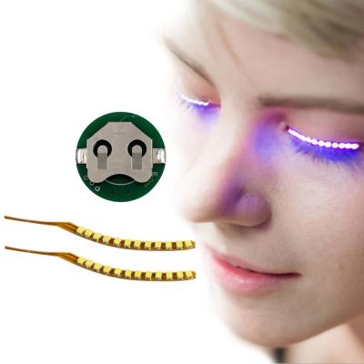 China New Releases Halloween LED Light Strips False Eyelash 3d Sticker Led Lashes Eye Makeup Waterproof Light False Eyelash Extension for sale