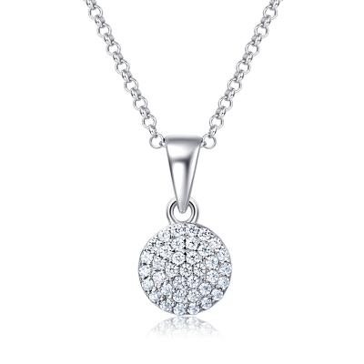 China Latest Romantic Design 925 Sterling Silver Necklace with Cubic Zirconia, Rhodium Plated for sale