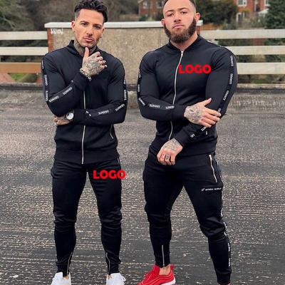 China Wholesale Viable Winter Logo Long Sleeve Sport Wear Custom Joggers Fits Two Piece Sweat Suits Two Piece Sweater For Men for sale