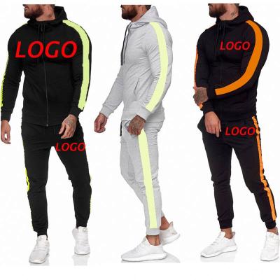 China Hot Spring Sports Sweater Set Side Stripe Design Casual Two Piece Pants Set Mens Designer Sweater for sale