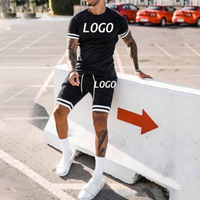 China IVY Breathable Designer Custom Logo Clothing Fitness Tracksuit Of 2021 Summer 2 Two Piece Shirts And Short Set Men for sale