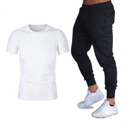 China Breathable IVY High Fashion Two Piece Shorts Set Men's Sleeve T-shirt Top And Short Long Pants Fitness Sets for sale