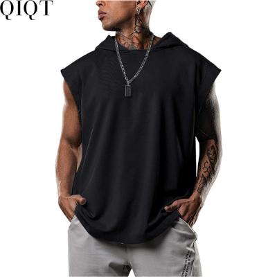 China IVY Best Design Solid Color Anti-Shrink Loose Sleeveless Vest Sweatshirt Men's Casual Pullover Hoodies for sale