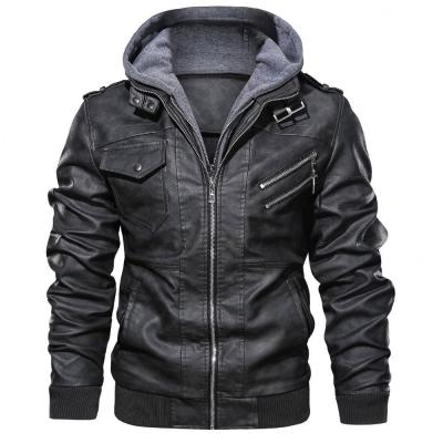 China IVY 2021 Latest Design Viable Winter Fashion Parka Mens Leather Slim Sports Jacket With Hoodie for sale