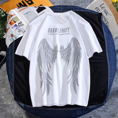 China Anti-wrinkle New Custom Logo Design IVY Graphic Printed Fluorescent Wing Mens Sports Short Sleeve Cotton T-Shirt for sale