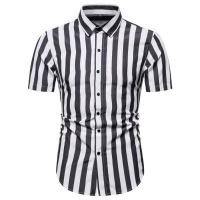 China IVY 2021 Hot Selling Men Summer Striped Shirt Viable Casual Sports Short Sleeve Man Shirts Wholesale for sale