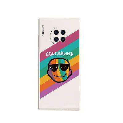 China Shockproof Custom Design Portrait Silicone Rainbow Color Phone Case For Huawei Mate40 and Nova7 for sale