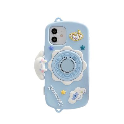 China Exquisite And Cute Factory Customized Design Shockproof Ring Stand Silicone Phone Cover Case For Girls for sale