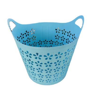 China Large flexible household storage plastic basket for dirty clothes and sundries for sale