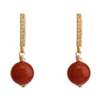 China Japanese and Korean simplicity of other natural high-end agate earrings gift hot jewelry for sale