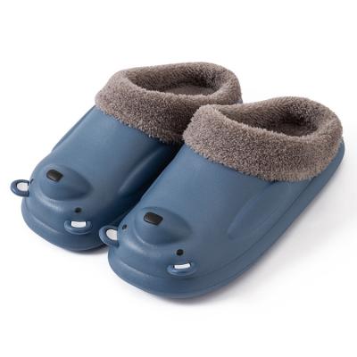 China Outer Female Cute Plush Indoor Non-slip Furnishing Winter Wear Cotton Suede Floor Cotton Slippers for sale