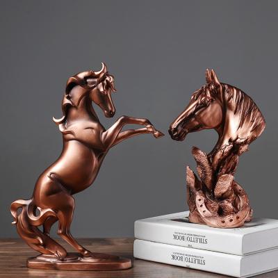 China European style horse ornaments bronze home furniture studies decoration office furniture 2 size for sale