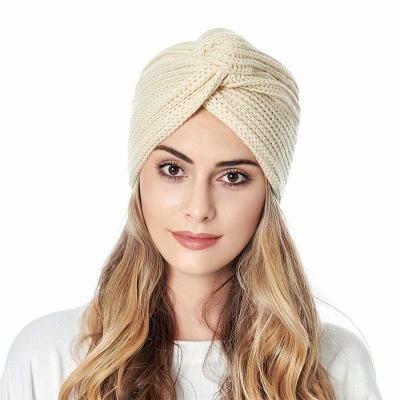 China Wholesale JOINT Women's Plain Solid Beanies Hot Design Acrylic Autumn Winter Hat Ladies Knitted Beanie New Fashion Hats Crossed for sale