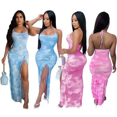 China 2021 New Breathable Women's Printed Sexy Neck Dress Fitness Premium Knitted African Swimwear Plus Size Ladies Beach Wear for sale