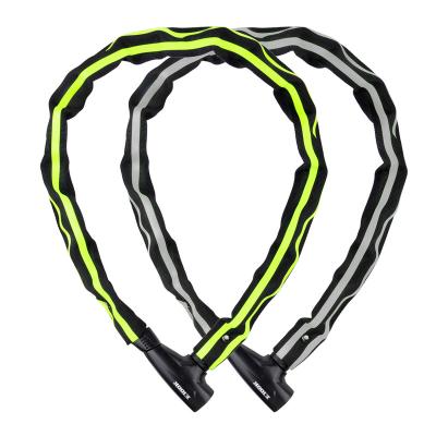 China A Steel Luminous Chain Lock MTB Road Bike Bicycle Chain Lock Anti-theft Lock for sale