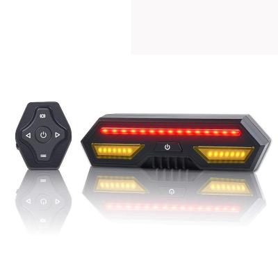 China EasyDo Road Remote Control E-Bike Dimming Led Tail Lights Waterproof Rechargeable Alarm Bicycle Rear Light With Turn Signal 111*30*33mm for sale